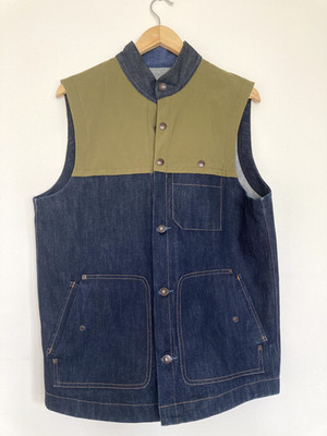 Tellason x Freeman Commodore 16.5oz Selvedge Denim Vest 40 White Oak Cone