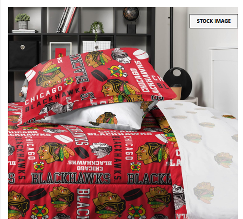 NHL Comforter Set Vegas Knights Red Wings BRUINS PENGUINS Blackhawks Kraken NEW - Afbeelding 54 van 63