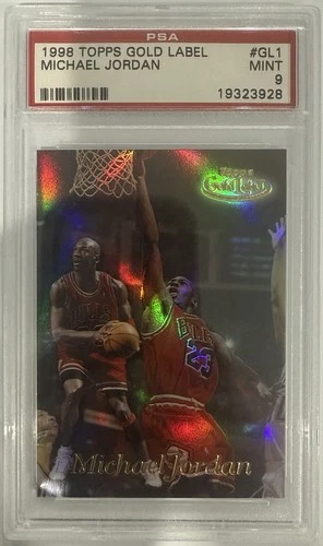 MICHAEL JORDAN 1999 TOPPS GOLD LABEL HOLO INSERT CARD #GL1 GRADED PSA 9 MINT