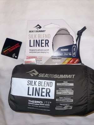 NEW Sea To Summit Silk Blend Mummy Sleeping Bag Liner 70in