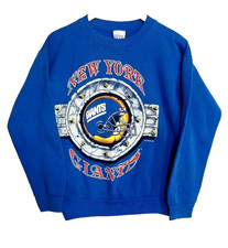 Vintage New York Giants Sweatshirt Men's M Saturdays Hero Blue Made In USA 1991