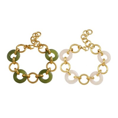 Geometric Bracelet Unique Resin And Metal Handmade Jewelry