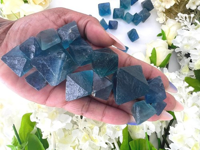 #ad #ad Blue fluorite octahedron blue fluorite octahedron carving– raw blue fluorite $8.88