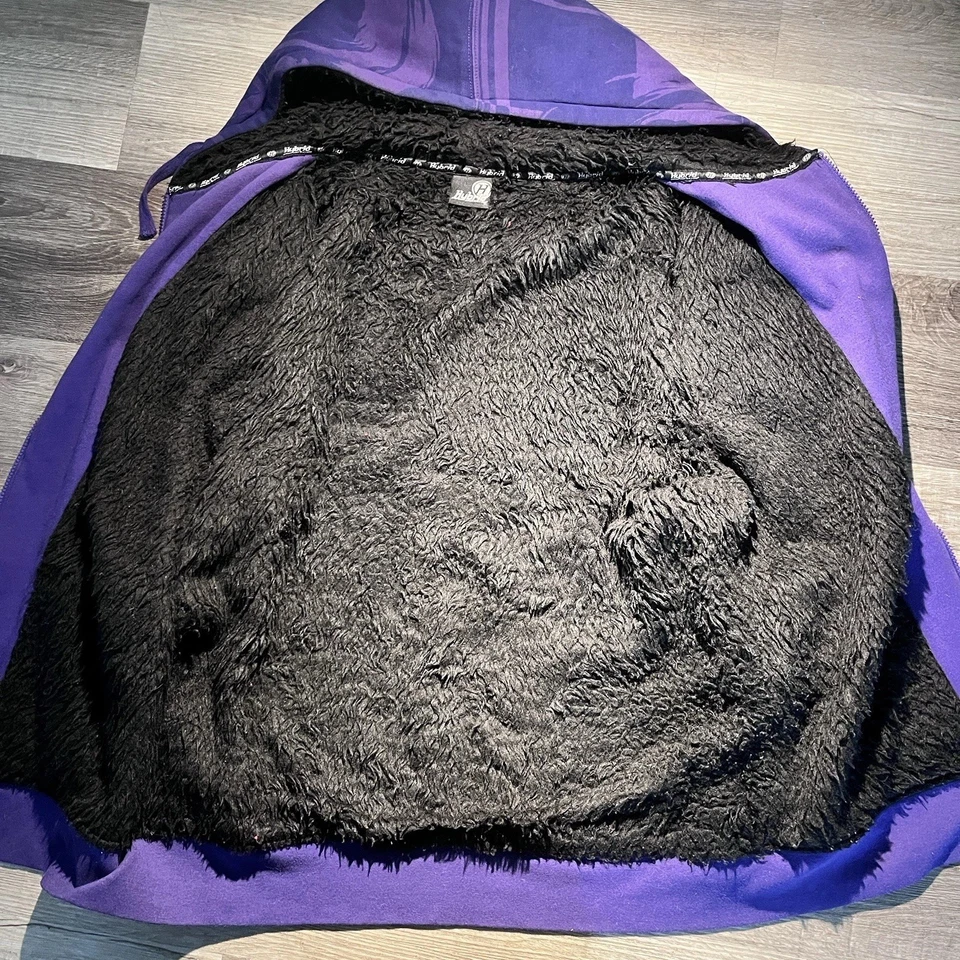 Calavera Híbrida Púrpura Y2K De Colección Piel Cremallera Talla L Detalles Fuego Foto 4 de 4