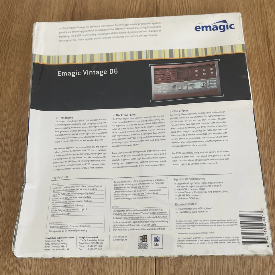 Emagic evd6 Software Instruments Vintage D6 Hohner Clavinet Simulation - Image 2 of 4