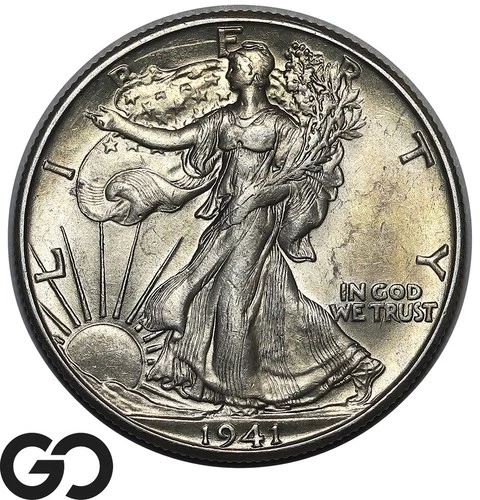 1941-D Walking Liberty Half Dollar, Choice BU