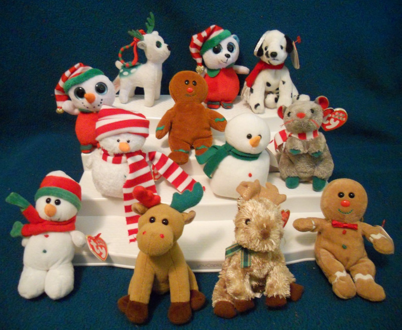 Ty Jingle & Baby Beanies Lot of 12 Stuffed Ornaments ***Read Description***