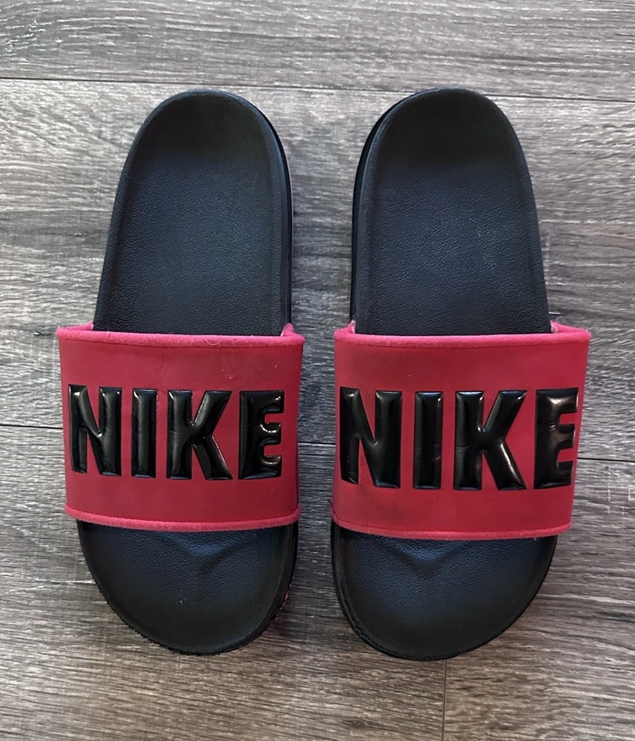 Sandali uomo Nike Slides rosso nero comodi taglia 9 slip on casual
