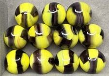 Lot Of 11 Marble King Bumblebee Marbles .61  To .66  NM  To Mint
