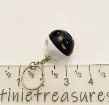 Tupperware keychain Mini Shape O Ball In Black/white Tinietreasures