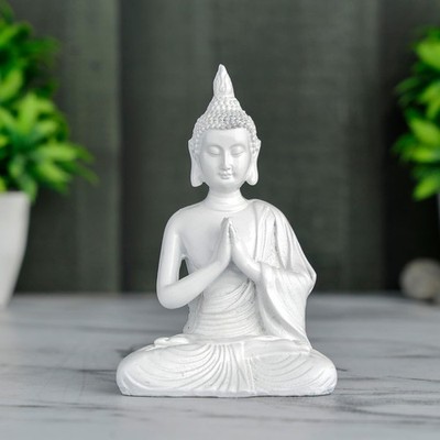 Buddha Statue white showpiece Idol Home Decor Antique Sitting New Gift