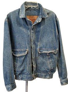 VTG 1986 Levi's 5065 0214 Denim Bomber Jacket Elastic Waist Men's M