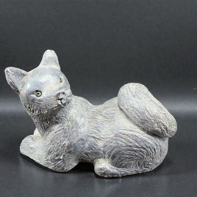 #ad The Wolf Original Soap Stone Sculpture Hand Carved Canada Husky Akita Dog VTG $14.00