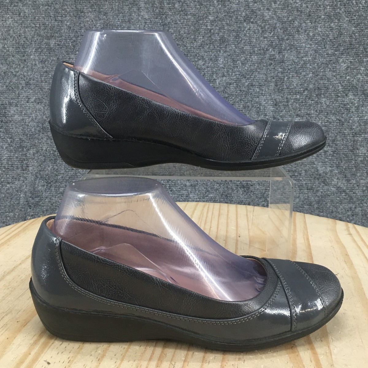 LifeStride Shoes Womens M Ilara Slip On Loafers Gray Faux