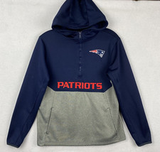 NFL Team Apparel Youth New England Patriots Hoodie Blue Gray L 14-16 Embroidered