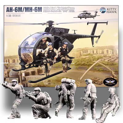 KITTY HAWK KH50002 1/35 BOEING AH-6J/MH-6J LITTLE BIRD HELICOPTER w/ FIGURES KIT