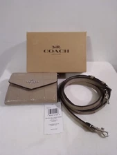 COACH MINI ENVELOPE WALLET W/STRAP SV/STONE- CU175