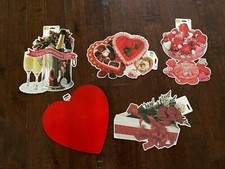 Lot of 5 Beistle VALENTINE'S DAY CUT OUTS 2 sided