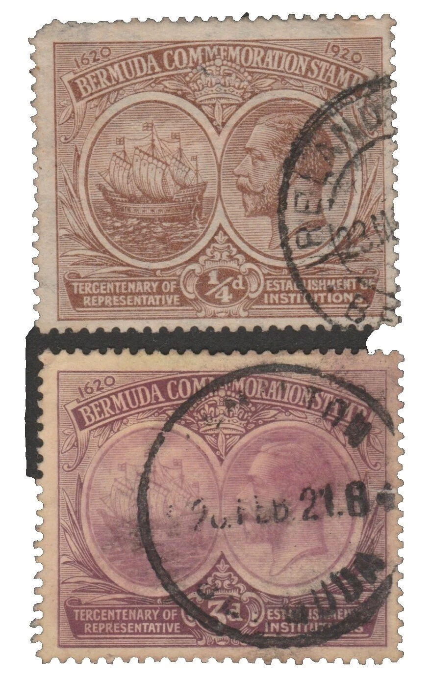 Eventos históricos individuales de estampillas de colonias y territorios británicos