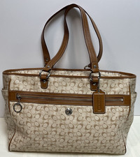 Coach F17177 Chelsea Coated Signature Diaper/Convertible Bag W/ Changing Pad