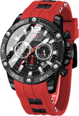 MINI FOCUS Men Watch Waterproof Sport Analog Silicon Strap Fashion Wristwatch