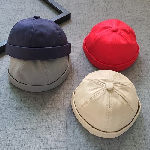 Baby Skullcap Sailor Caps Hat Rolled 