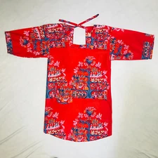 Vintage Design House Red 12 Days of Christmas Cotton Smock Tie Back Apron