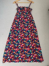 QED London Ladies Multicoloured Floral Midi Summer Dress Chiffon Size 12