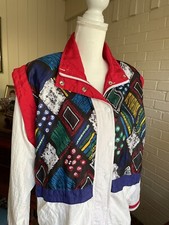 Womens Vintage Track Suit SUNTERRA 80-90s Hip Hop Windbreaker Jacket Retro Small