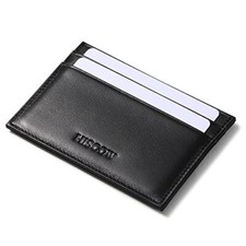 Leather Slim Card Holder, Tiny Small Credit Card Wallet ID Case for Men  Women