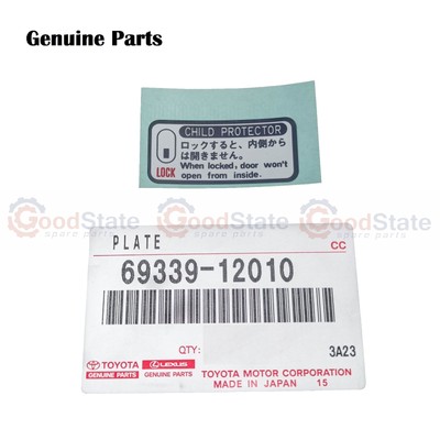 Genuine Hiace LXH18 LXH12 KLH28 KLH22 KLH18 Rear Door Child Lock Warning Decal