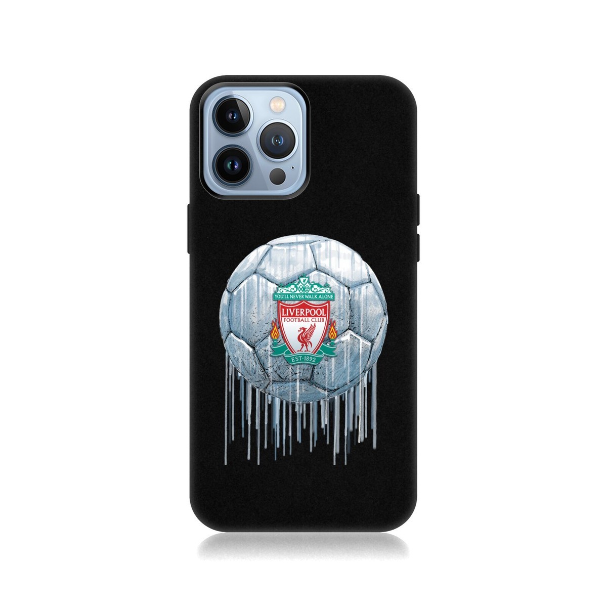 LIVERPOOL FC LFC DRIP ART BLACK SUSTAINABLE CASE FOR APPLE iPHONE
