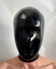 Latex hood with rear zipper Mesh eyes and Nose closed mouth 0.4mm Latex