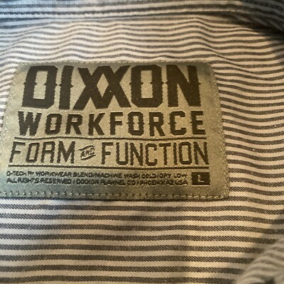 Dixxon  Mens Large Blue Lined Button  Down Workforce Form and Function