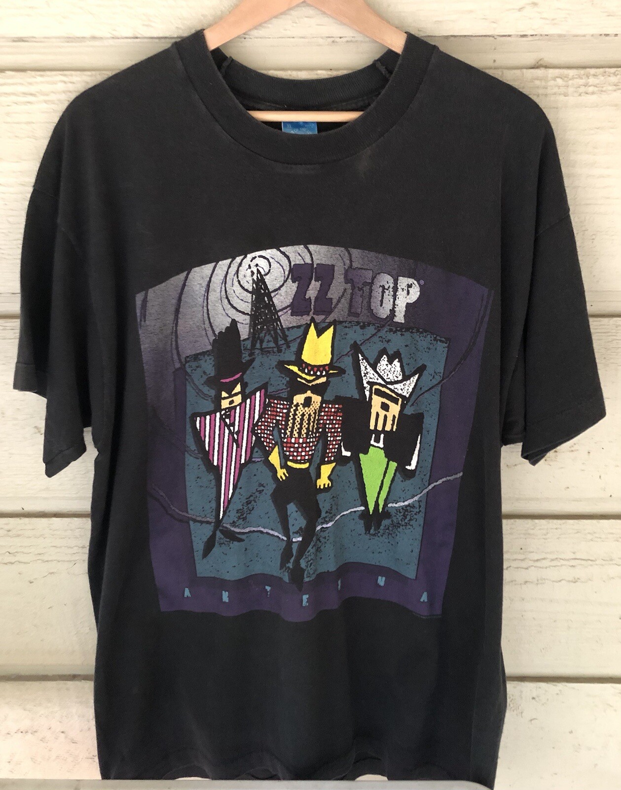 Vintage 90s ZZ Top Antenna Tour Size XL Fruit Of The Loom Tag eBay