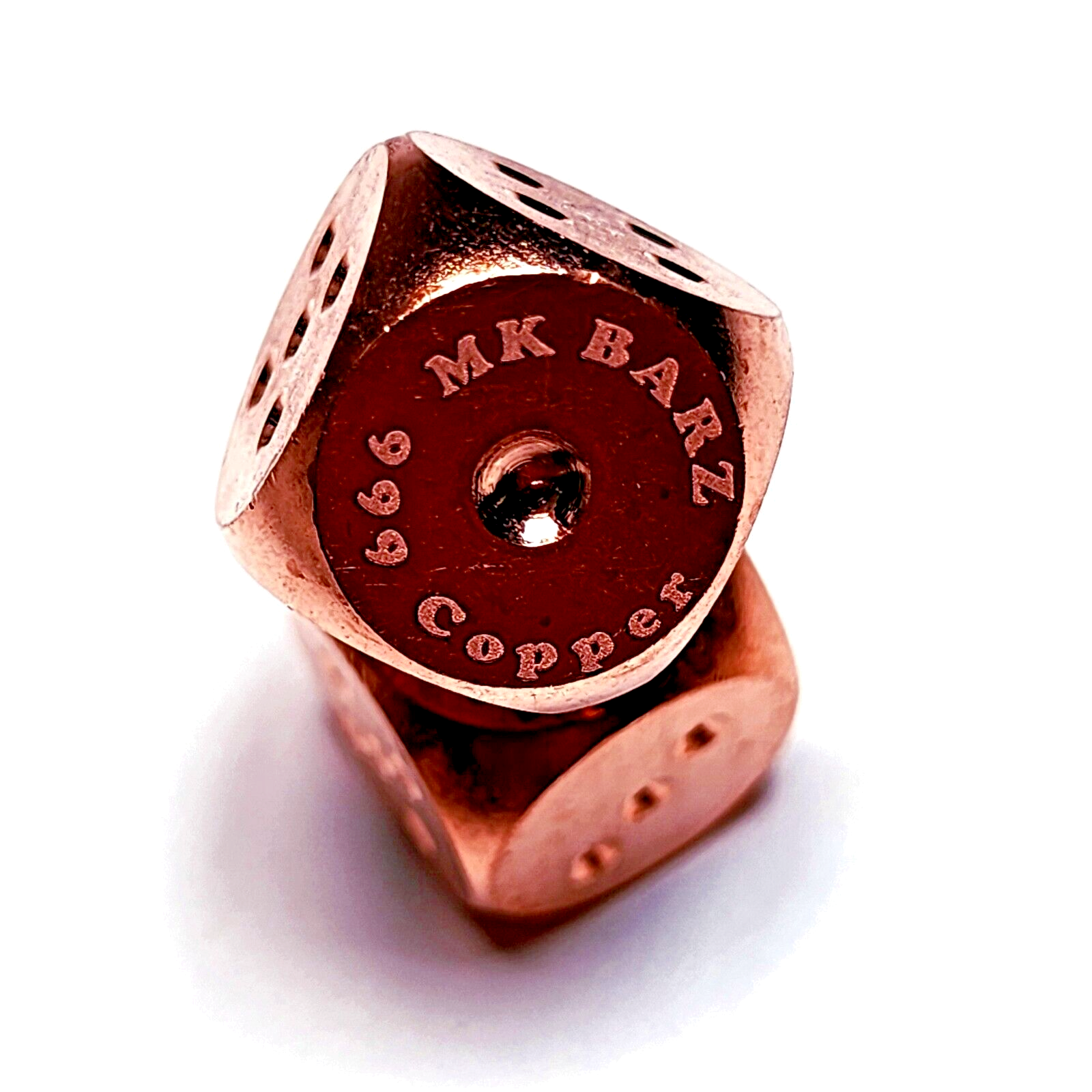 MK Barz Copper Dice Set Of 2 Made Of Solid .999 Investment Grade Copper