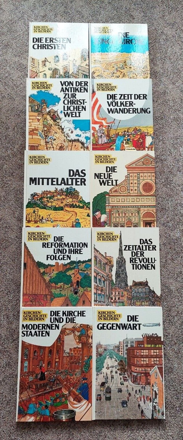 10 Bände Kirchengeschichte in Bildern - komplette Bücher Serie Top Zustand