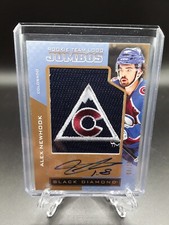 2021-22 UD Black Diamond Rookie Logo Jumbo Patch AUTO Alex Newhook #'d 9/10 /10