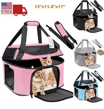 Pet Carrier Cat Travel Bag Portable Soft Sided Comfort Case Airline Approved Dog