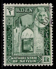 ADEN - Kathiri GVI SG9, 1r green, FINE USED.