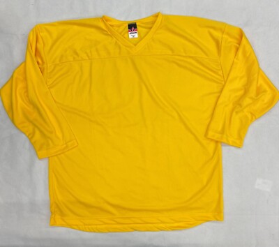 Alleson Athletic Ice Hockey Long Sleeve Practice Jersey Men's M L Gold HJ150A