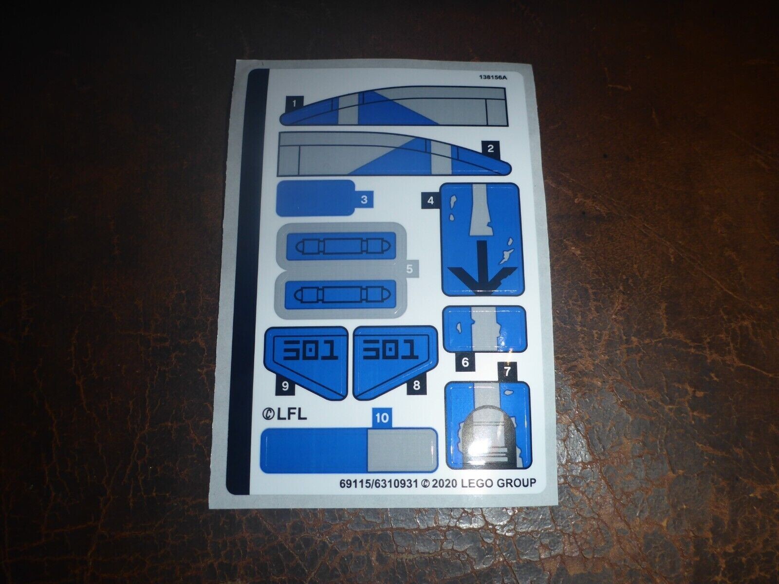 2020 Star Wars Lego Clone Wars 501st Set 75280 Sticker Sheet ...