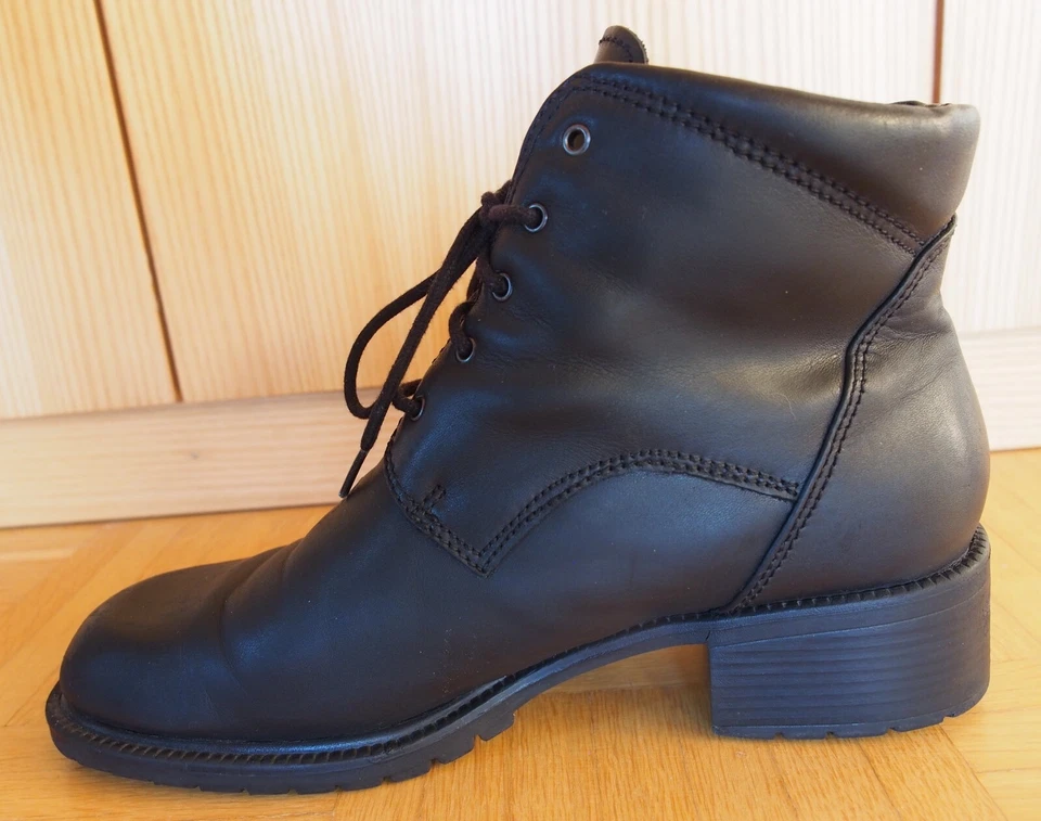 Damen Stiefeletten, Gr. 40, Leder, schwarz, Gino Ventori, top - Bild 2 von 4