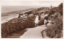 Postcard RPPC Frinton On Sea Cliff Walk Ocean Rocks Path Real Photo