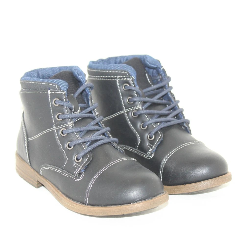 ARIZONA Niños Pequeños MAXMILLIAN Botines Zapato Talla 12 M Azul Marino Imitación Cuero NUEVO Foto 2 de 4