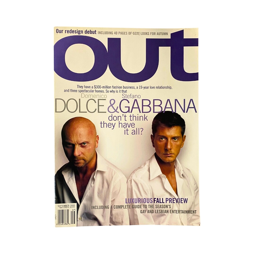 Out Magazine September 2000 Domenico Dolce & Stefano Gabbana Cover