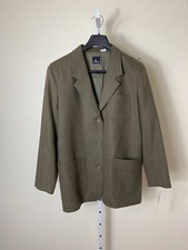 NWT Vintage Lizsport Women's Blazer Size 8 100 Wool Green Jacket 3-Button