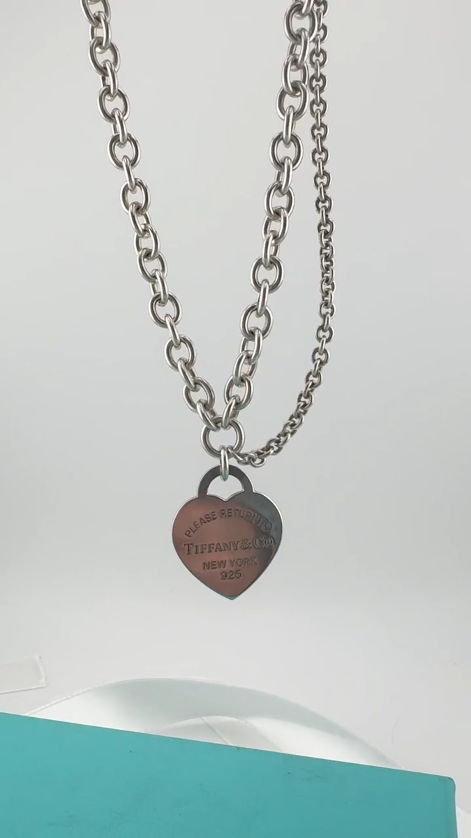 【激レア】Old Tiffany heart necklace Vintage Tiffany & Co. Sterling Silver 16