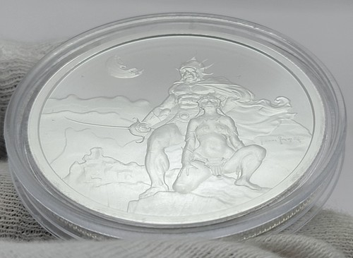 Frank Frazetta Swordsman of Mars 2 oz .999 Fine Silver Round GSM - Picture 5 of 11