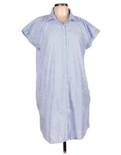 Loft Striped Blue and White Casual Dress, Size Small